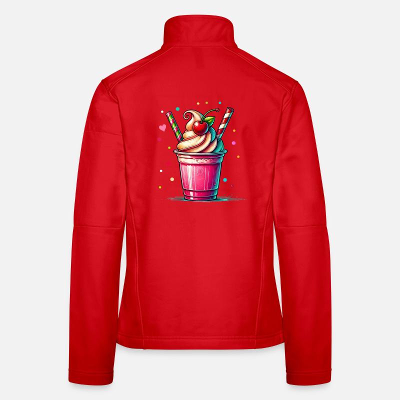 Seductive Cherry Dreams: Cherry Milkshake Women's Softshell Jacket