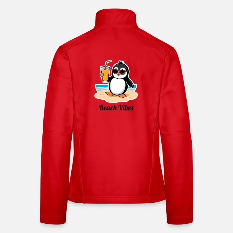 Pingouin de plage décontracté – sentiment de vacances d’été Veste en tissu softshell Femme