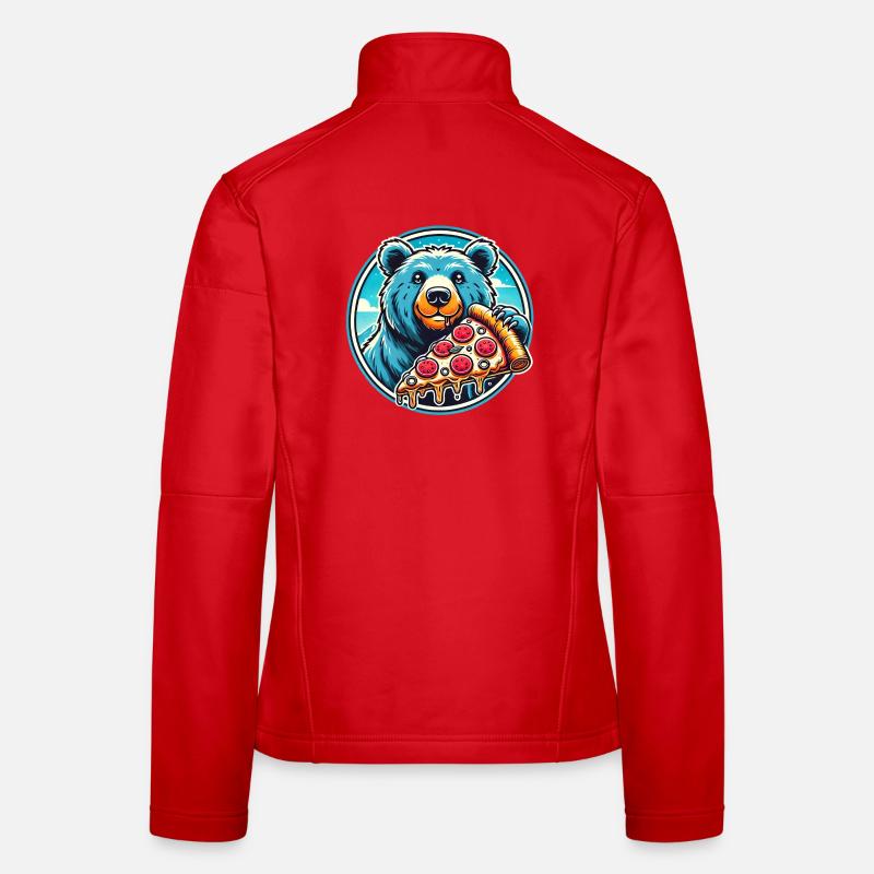 Pizza bear design Women's Softshell Jacket