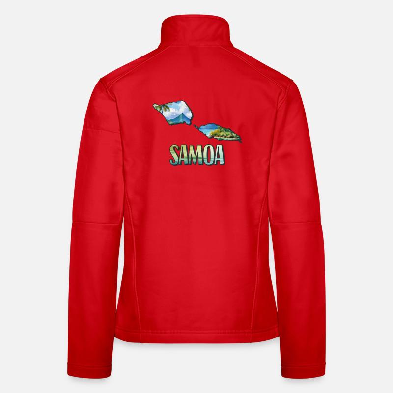 Watercolor Map Samoa Women's Softshell Jacket