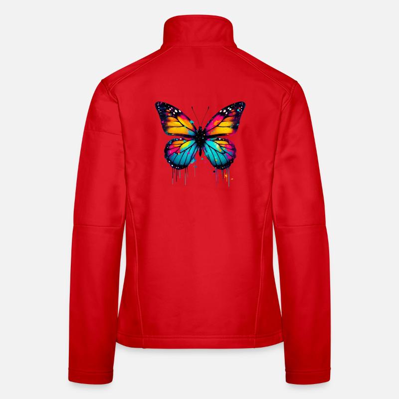 Schmetterling - Frauen Softshelljacke - Rot