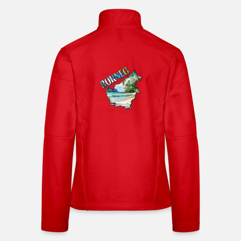 Watercolor Map Borneo Women's Softshell Jacket