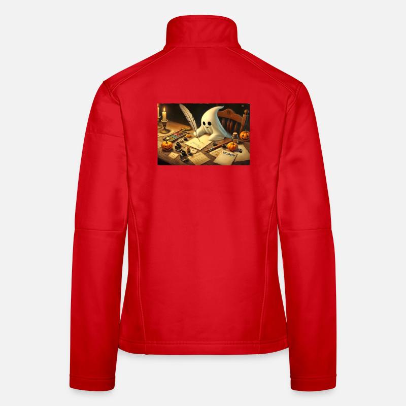 charming ghost writing halloween invitations Women's Softshell Jacket