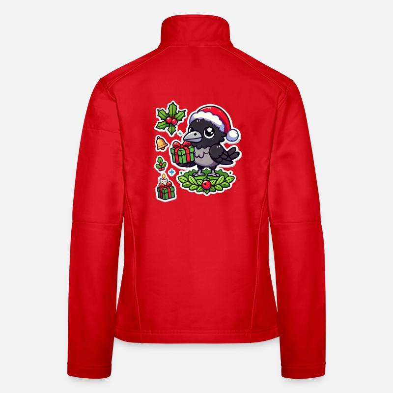 Festif de corbeaux Veste en tissu softshell Femme