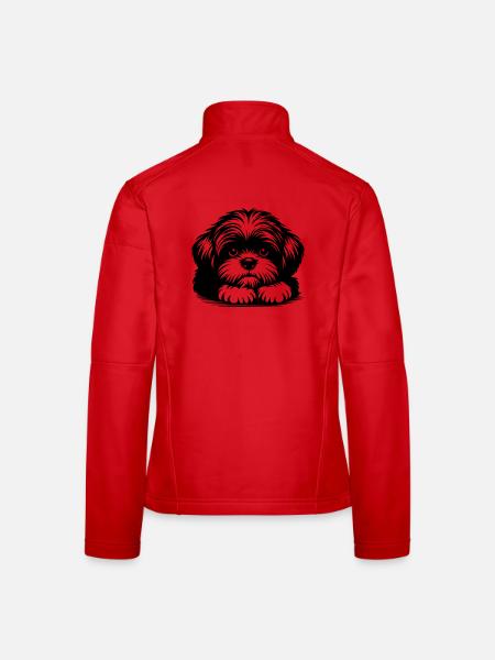 Tête de Shih Tzu avec pattes - Veste en tissu softshell Femme - rouge - Dos