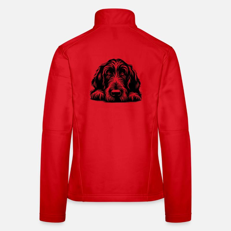Spinone Italiano Head with Paws Women's Softshell Jacket