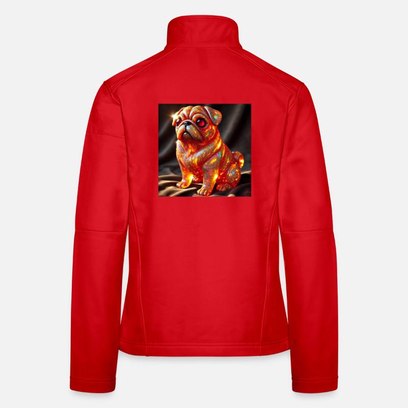 Color Explosive Bulldog Sculpture - Women's Softshell Jacket - red