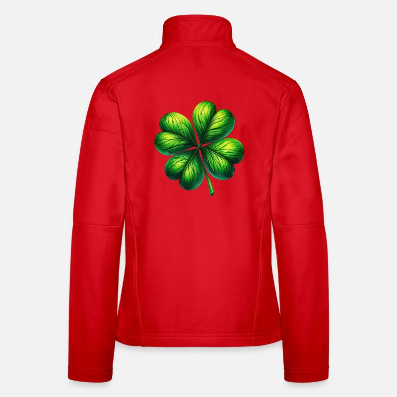 Vierblättriges Kleeblatt - Frauen Softshelljacke - Rot