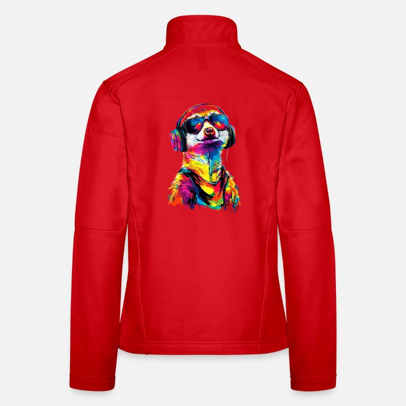 Erdmännchen Sonnenbrille Bunt Süßes Erdmännchen - Frauen Softshelljacke - Rot