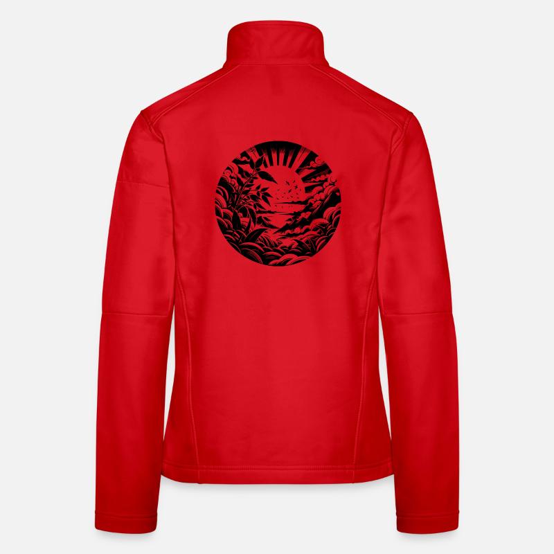 Nature view between mountains to the sun - Women's Softshell Jacket - red
