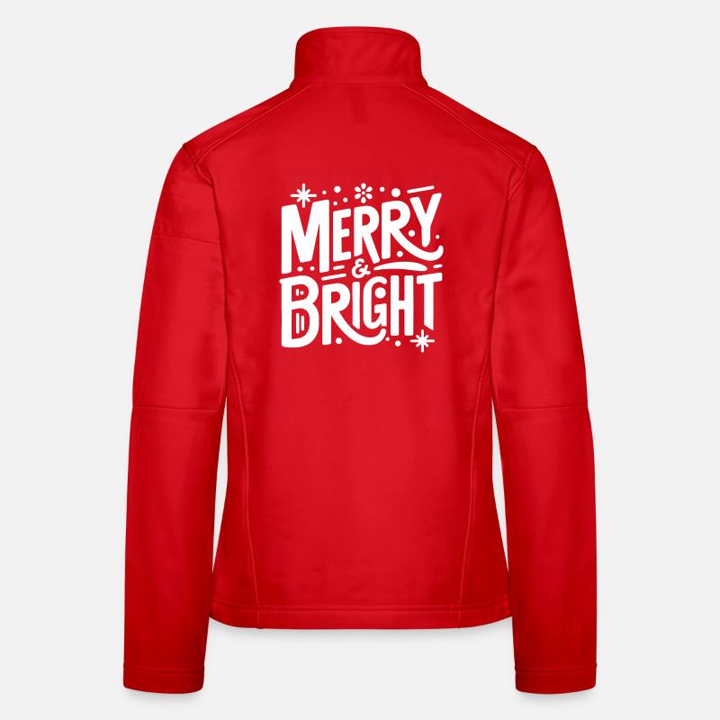 Merry & Bright Handlettering Frauen Softshelljacke