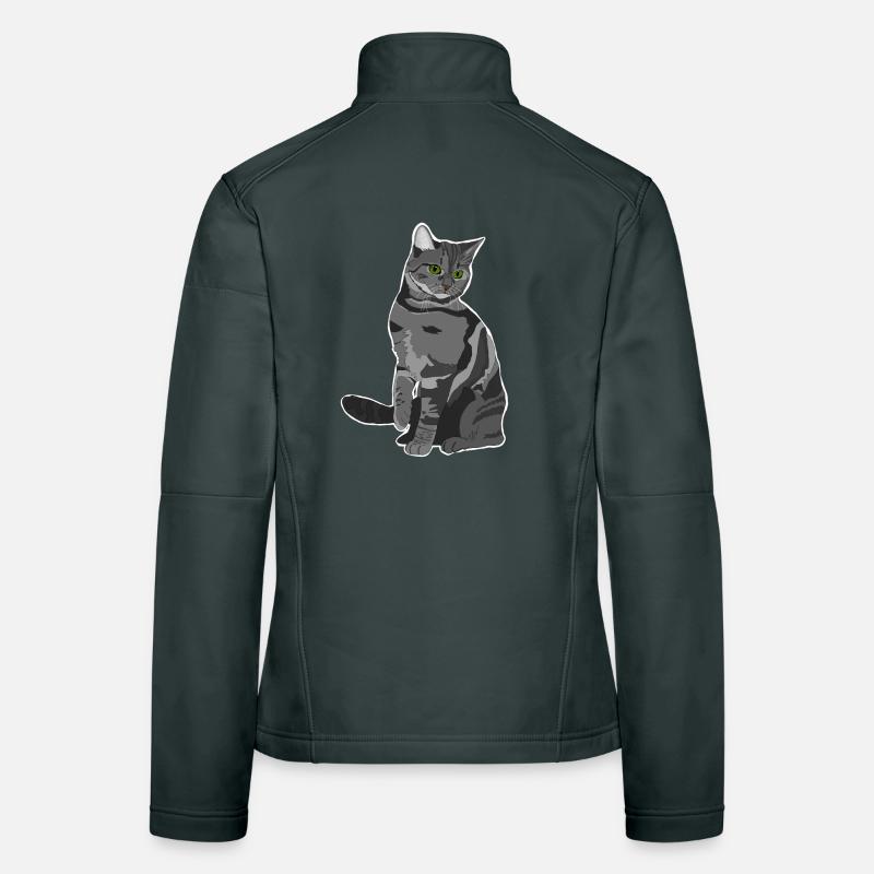 Chat gris Veste en tissu softshell Femme