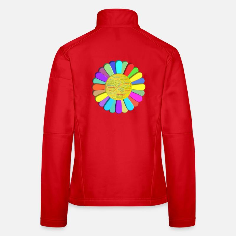 fleur multicouleurs Veste en tissu softshell Femme