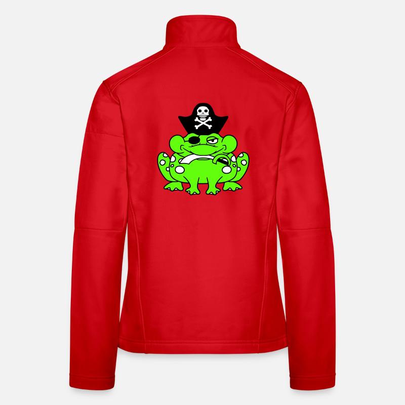 Frog Captain Cap Toad Funny Comic Cartoon Women's Softshell Jacket