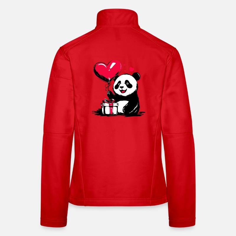 Panda Bär mit Herz Luftballon - Heartful Creatures Frauen Softshelljacke