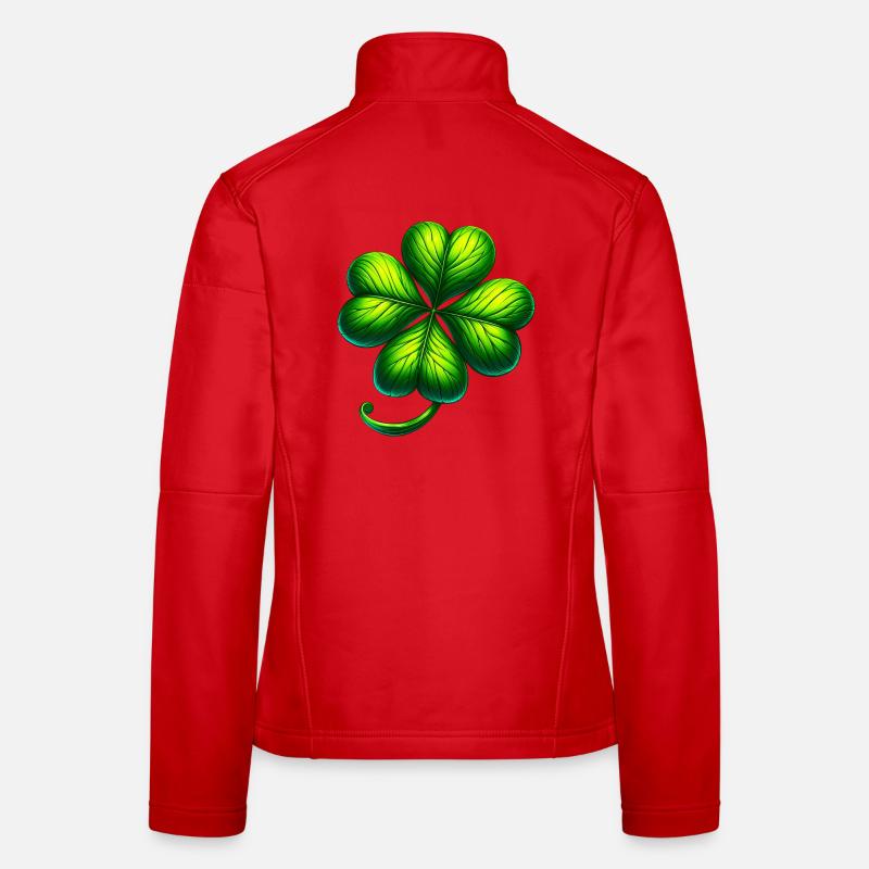 Vierblättriges Kleeblatt - Frauen Softshelljacke - Rot