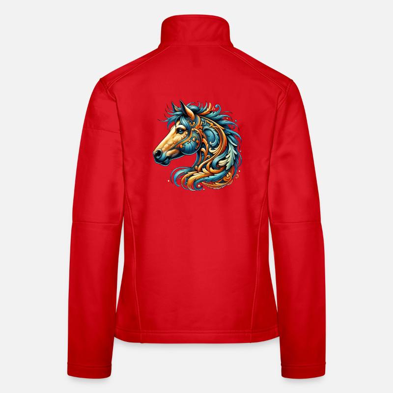 Pferd - Frauen Softshelljacke - Rot