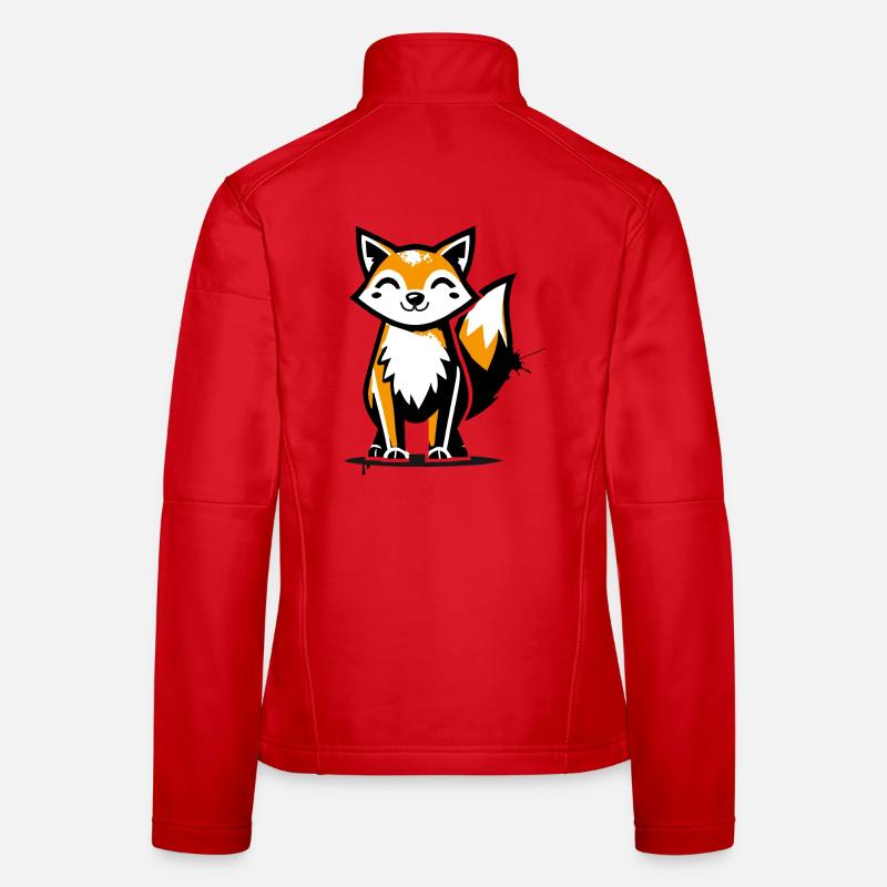 Moderner Fuchs im Stencil Graffiti-Design Frauen Softshelljacke