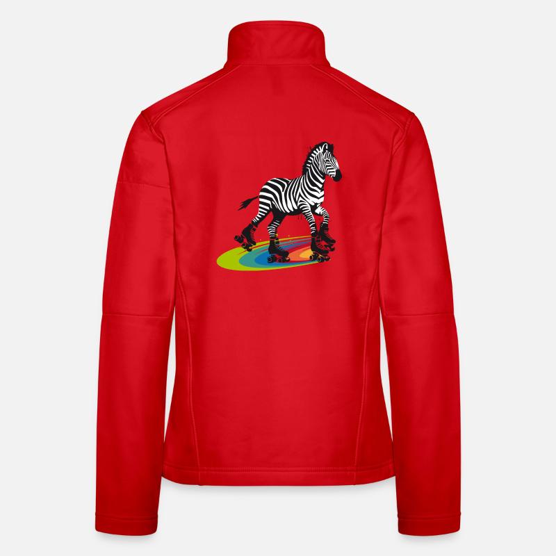 Rollschuh-Zebra im Stencil-Stil Frauen Softshelljacke