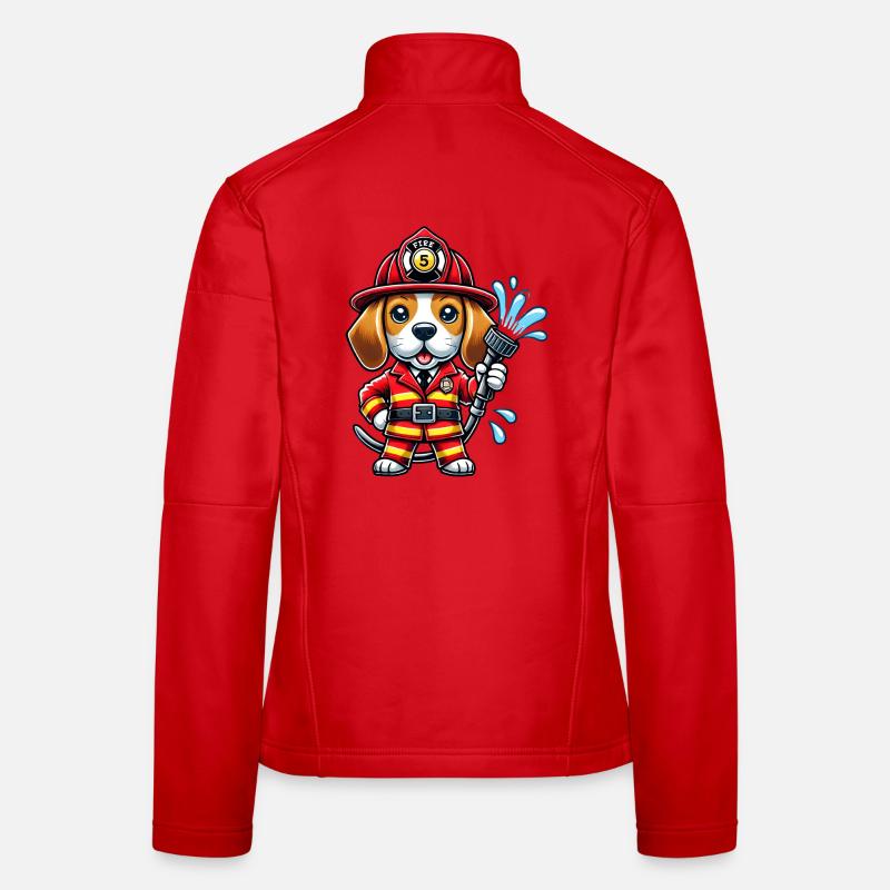 Beagle fireman design Women's Softshell Jacket