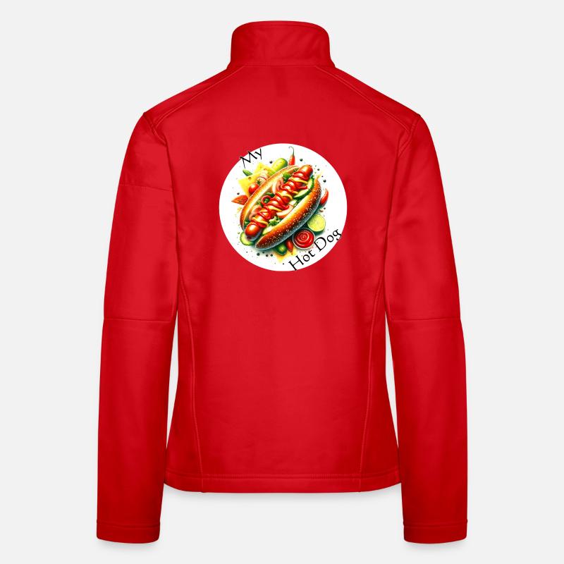 Farbexplosion Hotdog Kunst - Frauen Softshelljacke - Rot