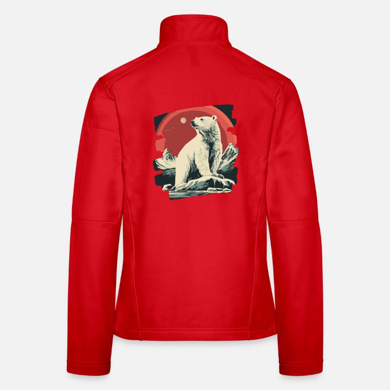 Ours glacé rétro Veste en tissu softshell Femme