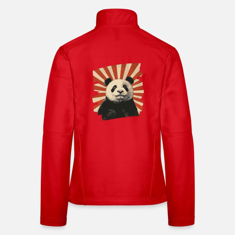 Panda Bear Retro Women's Softshell Jacket