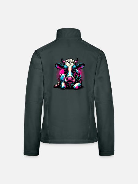 Cow - Women's Softshell Jacket - red - Back
