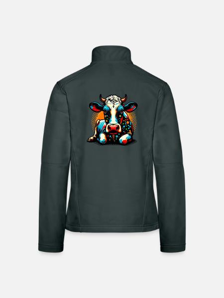 Cow - Women's Softshell Jacket - red - Back