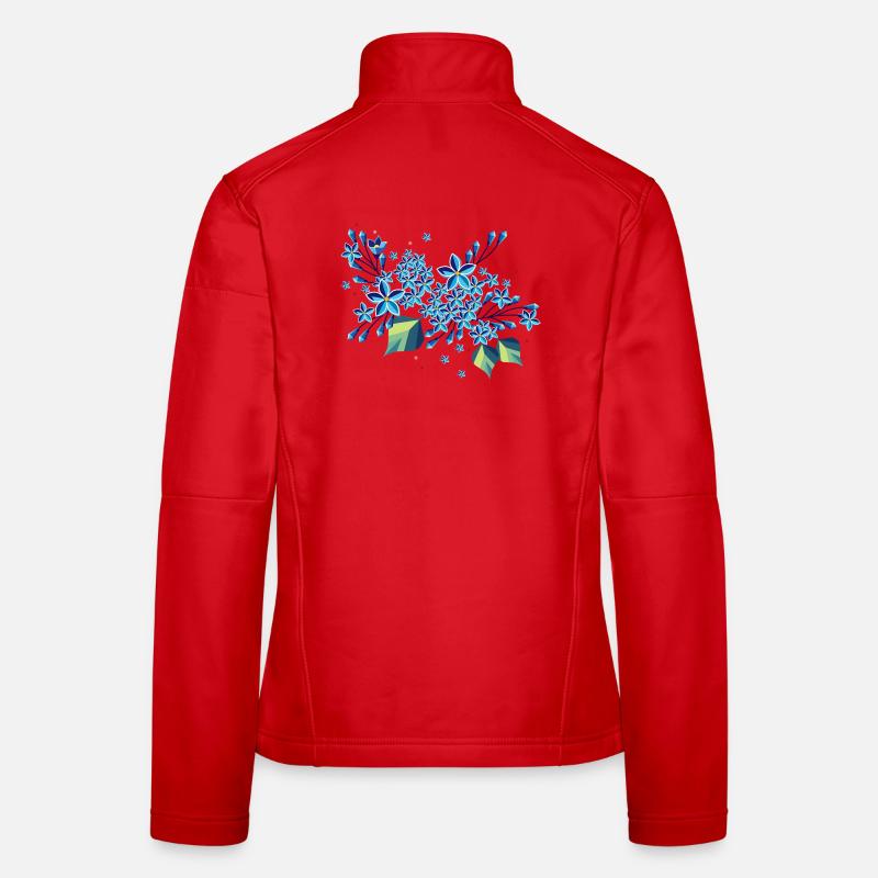 Branche de lilas – des tons bleus élégants dans un design moderne Veste en tissu softshell Femme