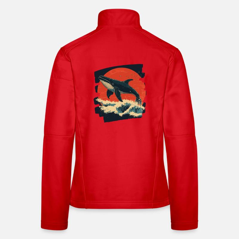 Baleine Rétro Veste en tissu softshell Femme