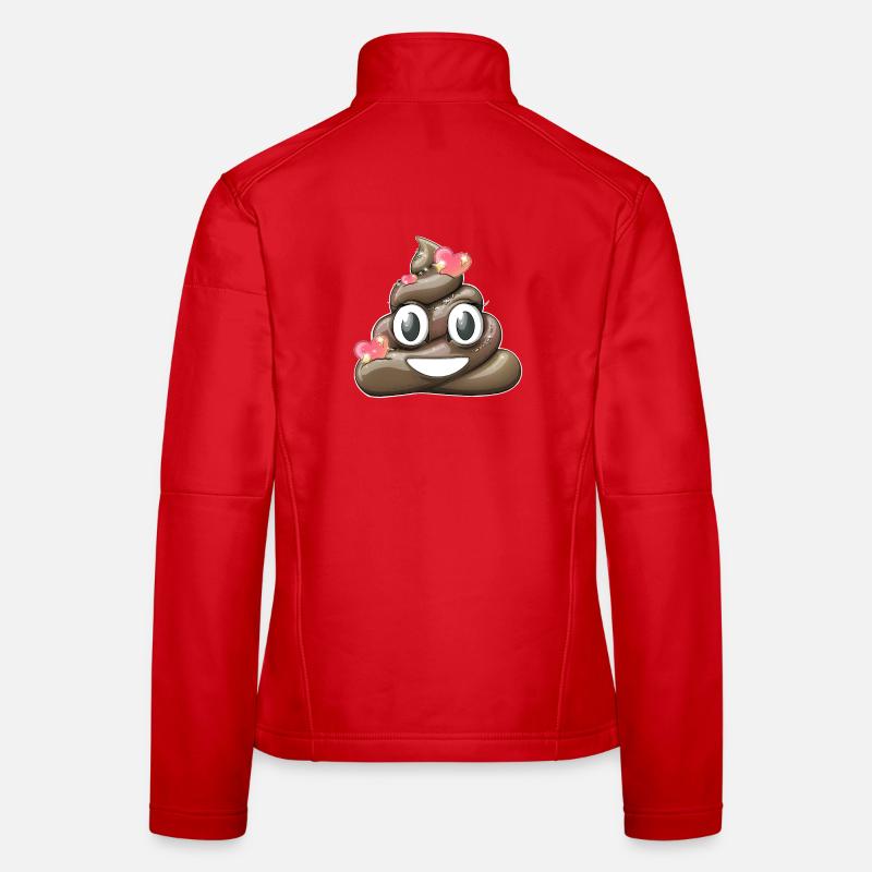 Verspieltes Happy Poop Design Frauen Softshelljacke