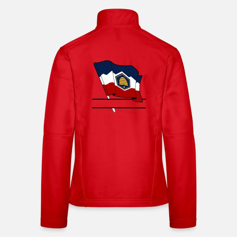 Flagge Utah Textbanner Frauen Softshelljacke
