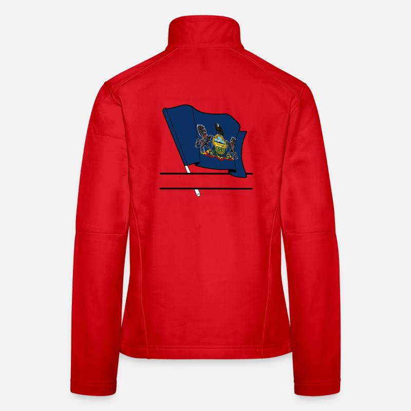 Drapeau Pennsylvanie bannière de texte Veste en tissu softshell Femme