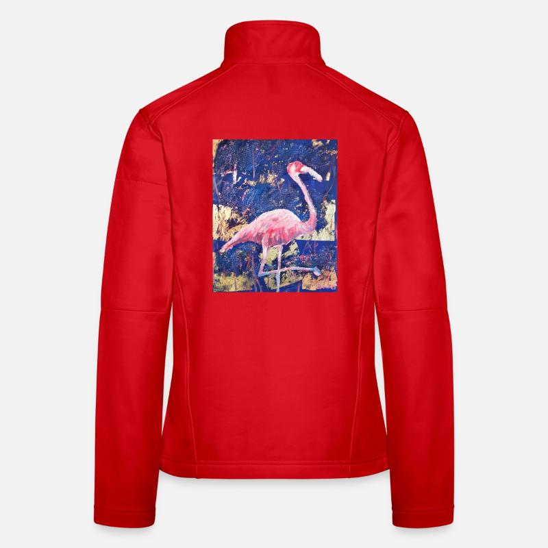 Expressionist Flamingo Artwork Frauen Softshelljacke