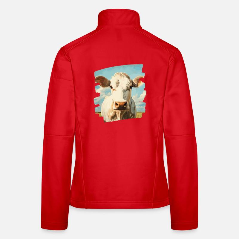 Kuh Bauer Frauen Softshelljacke