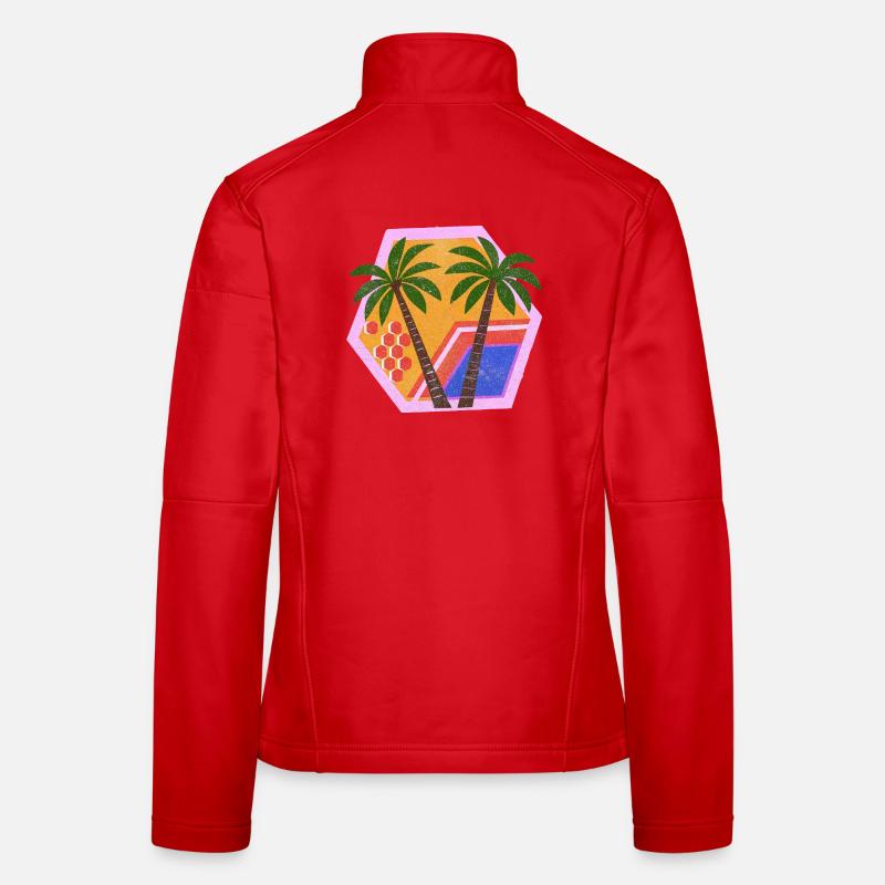 Décor tropical rétro enchanté Veste en tissu softshell Femme