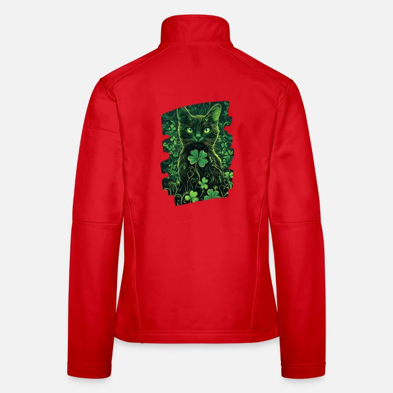 St Patricks day Katze Frauen Softshelljacke