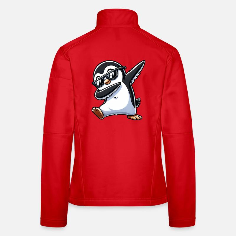 Cool Penguin Dab Sunglasses Cartoon Women's Softshell Jacket