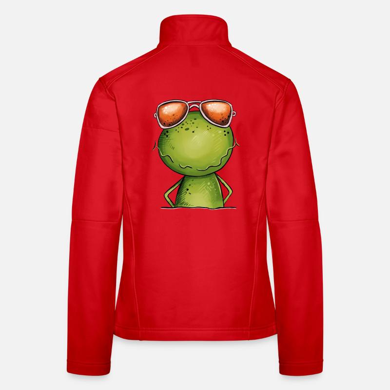 Cooler Frosch Mit Brille - Frauen Softshelljacke - Rot