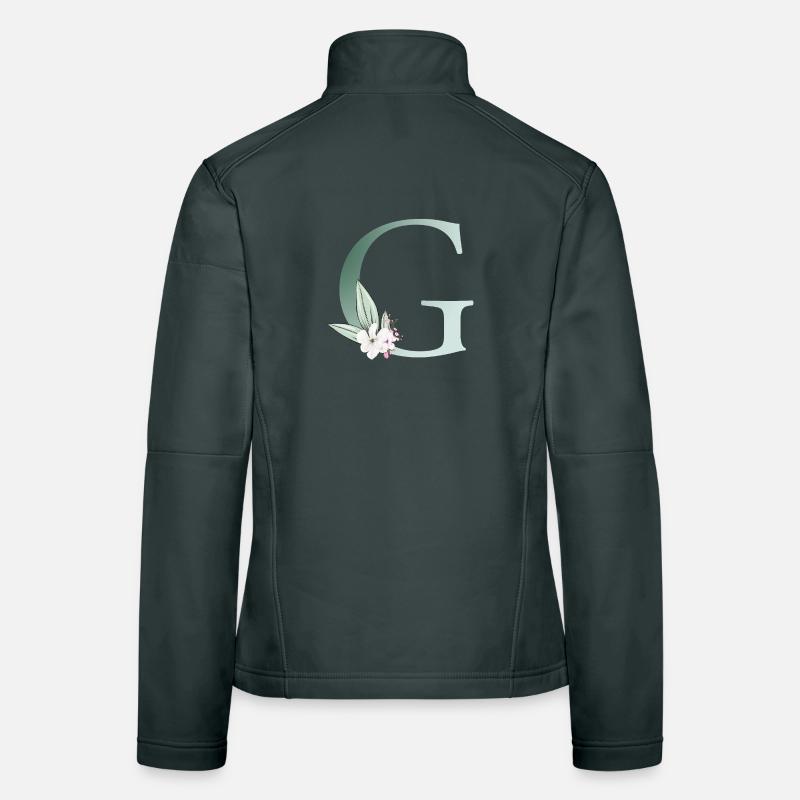 G Monogram, Floral, Personalizable Women's Softshell Jacket