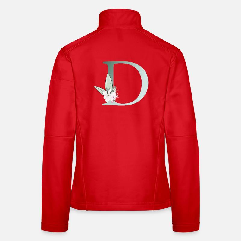 D Monogram, Floral, Customizable Women's Softshell Jacket