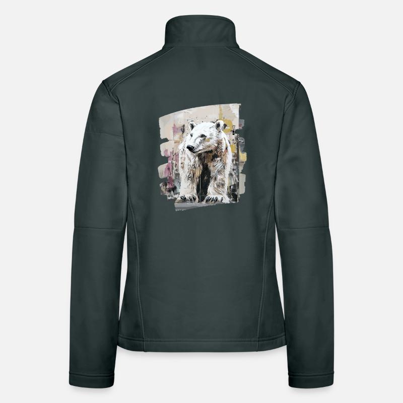 Polar Bear Graffiti Sprayer Women's Softshell Jacket