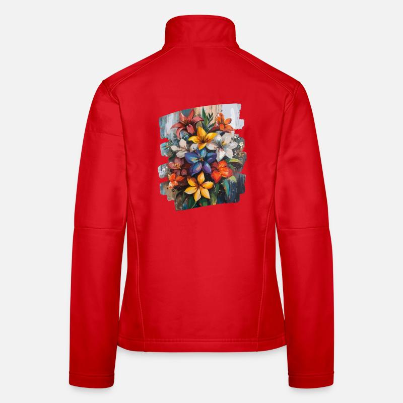 Printemps Printemps Début Fleur Fleurs Veste en tissu softshell Femme