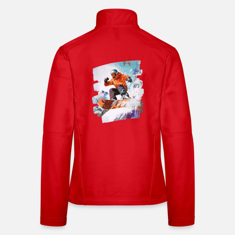 Snowboarder Pulverschnee Frauen Softshelljacke
