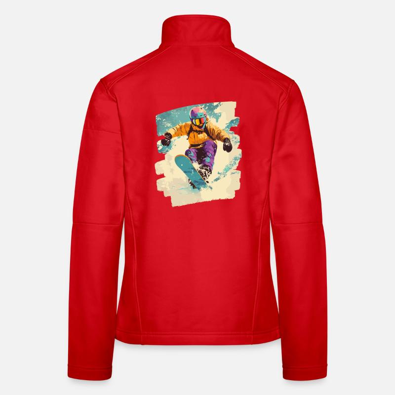 Snowboarder Pulverschnee Frauen Softshelljacke