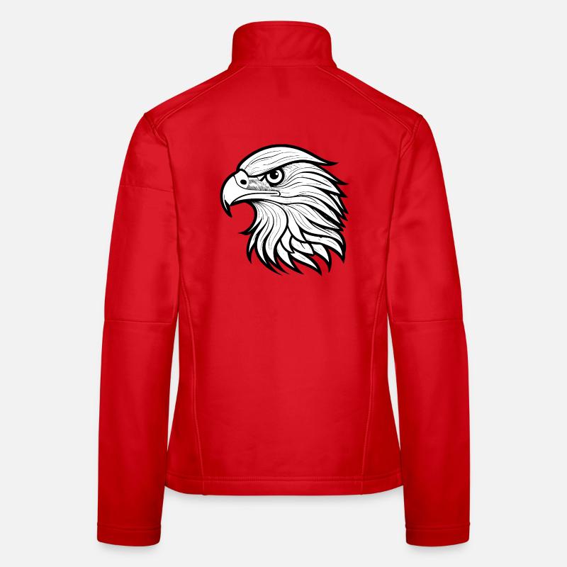 Stylish Eagle Head Illustration Women's Softshell Jacket
