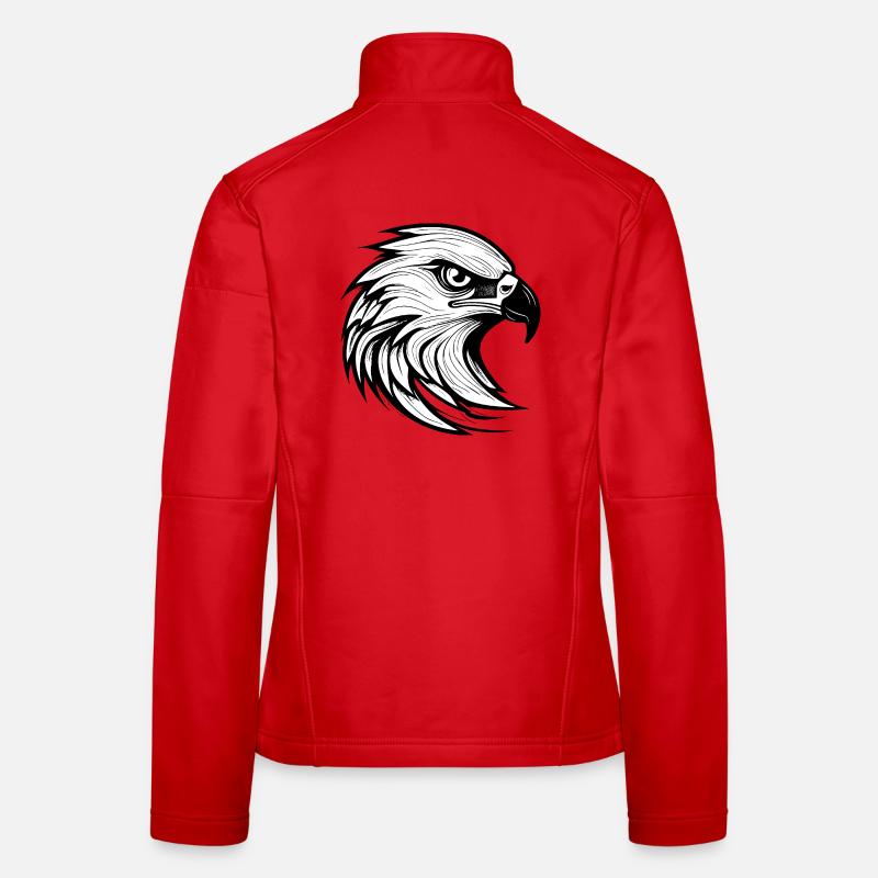 Detailed Eagle Head Illustration Women's Softshell Jacket