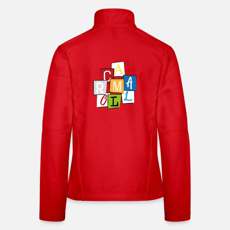 Mallorca "MLLRC" Bunte Buchstaben Collage Design - Frauen Softshelljacke - Rot