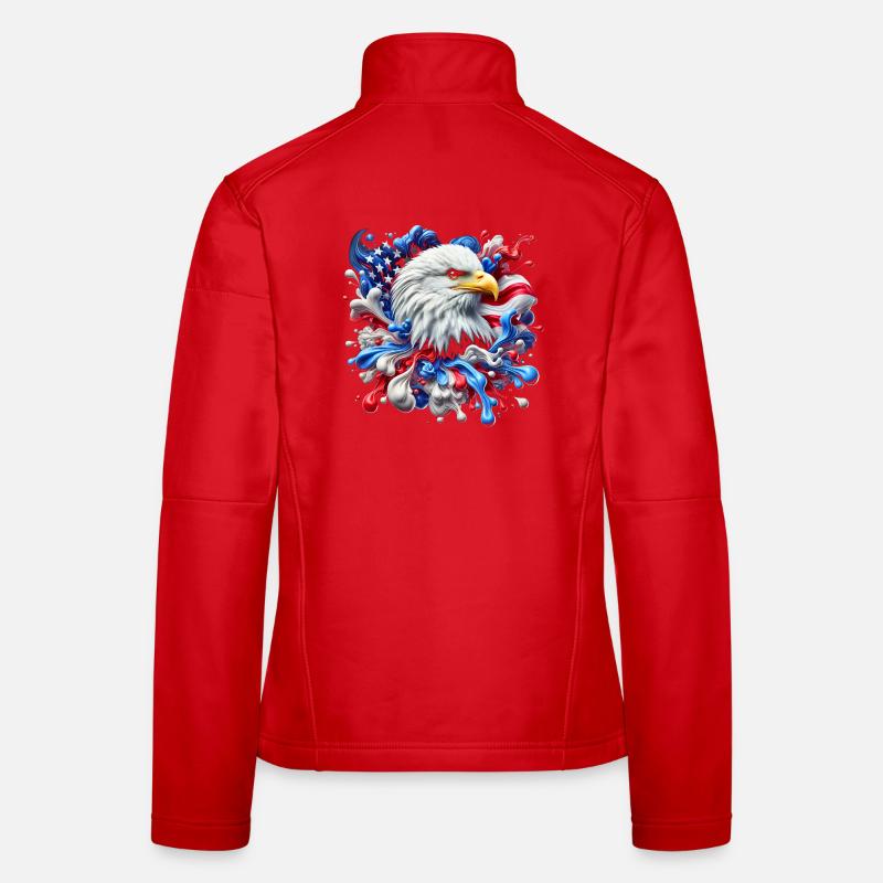 American bald eagle with splashes of paint Women's Softshell Jacket